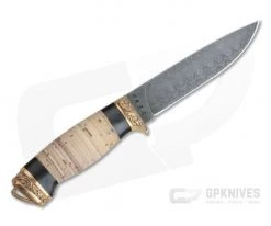 Olamic Cutlery Suna Stacked Birch Bronze Fittings Damascus Fixed Blade 4216 5 Olamic Cutlery Suna Stacked Birch Bronze Fittings Damascus Fixed Blade 4216 -Camping Knives best sale 4216 3