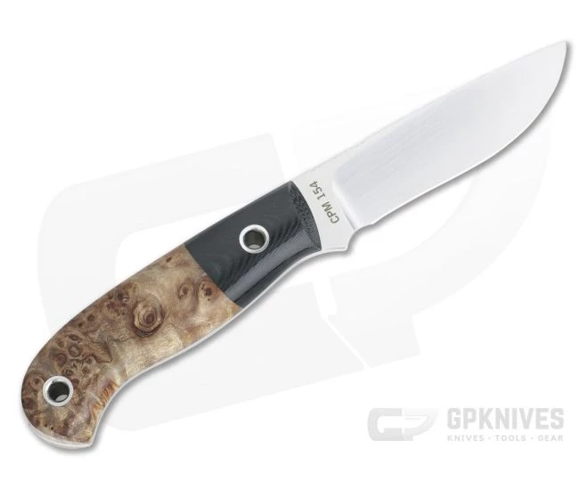Mike Irie Model 110 Drop Point CPM-154 Micarta Bolstered Stabilized Dyed Maple Burl 4273 3 Mike Irie Model 110 Drop Point CPM-154 Micarta Bolstered Stabilized Dyed Maple Burl 4273 - Image 3