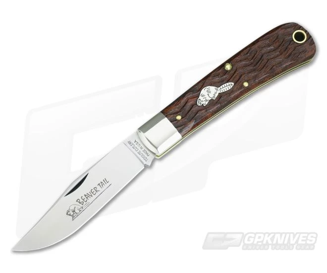 Tidioute Cutlery #43 PPP Beaver Tail Oregon Trapper Cherry Wood 1 Tidioute Cutlery #43 PPP Beaver Tail Oregon Trapper Cherry Wood