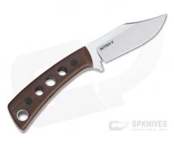 Tom Krein Custom TK-4 Mini-Bowie Brown Canvas Micarta Satin Nitro-V Fixed Blade 4332 -Camping Knives best sale 4332 3