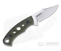 Tom Krein Custom Pocket Bowie Green Linen Micarta Satin Nitro-V Fixed Blade 4333 -Camping Knives best sale 4333 3