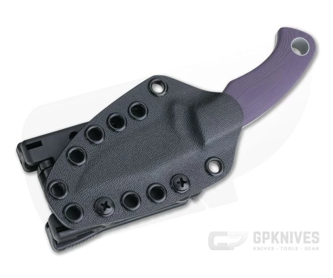 Tom Krein Custom Pocket Bowie Blasted Purple G10 Satin Nitro-V Fixed Blade 2 Tom Krein Custom Pocket Bowie Blasted Purple G10 Satin Nitro-V Fixed Blade - Image 2