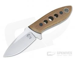 Tom Krein Custom TK-2 Brown Canvas Micarta Satin Nitro-V Fixed Blade