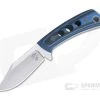 Tom Krein Custom TK-4 Mini-Bowie Hole Milled Blue/Black G10 Satin Nitro-V Fixed Blade 4401