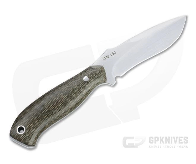 Mike Irie Model 113 Spear Point Satin CPM-154 Green Canvas Micarta Fixed Blade 4513 3 Mike Irie Model 113 Spear Point Satin CPM-154 Green Canvas Micarta Fixed Blade 4513 - Image 3