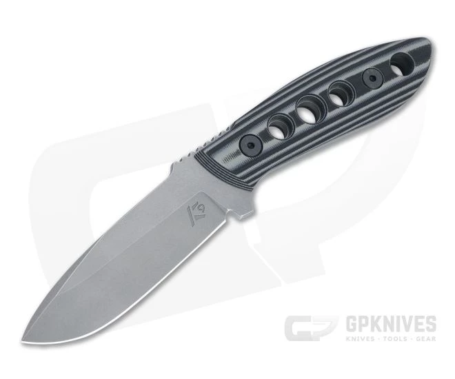 Tom Krein K9 Model 6 Drop Point Stonewashed D2 Blasted Gray/Black G10 Fixed Blade 4572 1 Tom Krein K9 Model 6 Drop Point Stonewashed D2 Blasted Gray/Black G10 Fixed Blade 4572