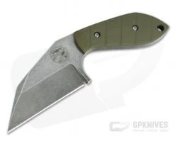 Trash Panda Knives F Off Stonewashed CPM-3V Grooved Green G10 Fixed Blade Knife 4653