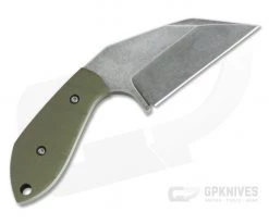 Trash Panda Knives F Off Stonewashed CPM-3V Grooved Green G10 Fixed Blade Knife 4653 -Camping Knives best sale 4653 3