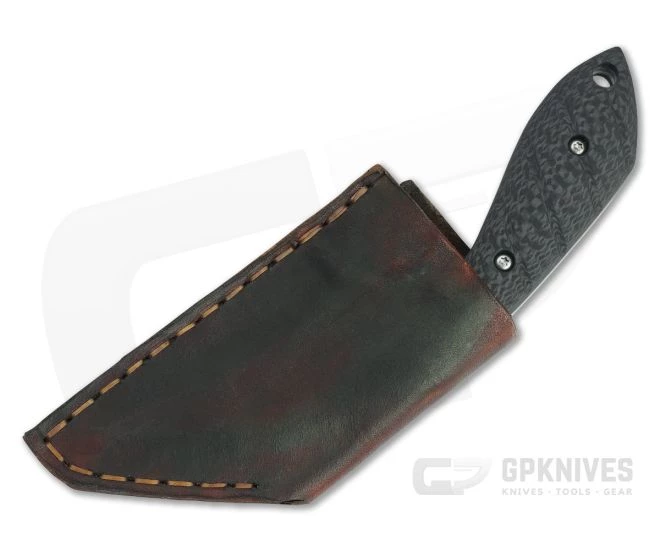 Trash Panda Knives F Off Stonewashed CPM-3V Grooved Carbon Fiber Fixed Blade Knife 4654 2 Trash Panda Knives F Off Stonewashed CPM-3V Grooved Carbon Fiber Fixed Blade Knife 4654 - Image 2