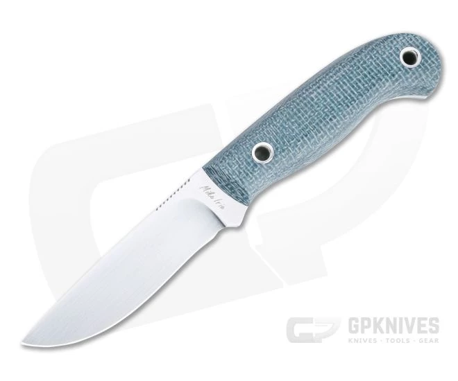 Mike Irie Model 110 Drop Point CPM-154 Blue Burlap Micarta Fixed Blade 4741 1 Mike Irie Model 110 Drop Point CPM-154 Blue Burlap Micarta Fixed Blade 4741