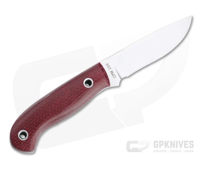 Mike Irie Model 110 Drop Point CPM-154 Red Burlap Micarta Fixed Blade 4742 3 Mike Irie Model 110 Drop Point CPM-154 Red Burlap Micarta Fixed Blade 4742 - Image 3