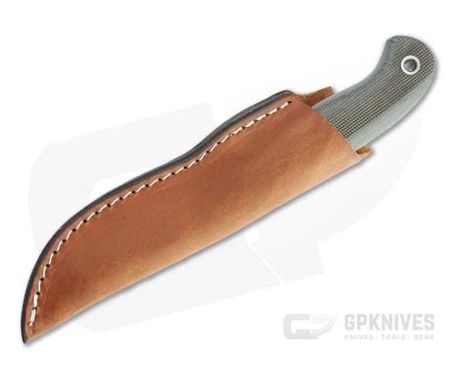 Mike Irie Model 110 Drop Point CPM-154 Green Canvas Micarta Fixed Blade 4744 2 Mike Irie Model 110 Drop Point CPM-154 Green Canvas Micarta Fixed Blade 4744 - Image 2