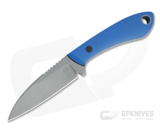 Tom Krein Custom TK-11 Wharncliffe Acid Washed S35VN Blasted Blue G10 Fixed Blade 1 Tom Krein Custom TK-11 Wharncliffe Acid Washed S35VN Blasted Blue G10 Fixed Blade