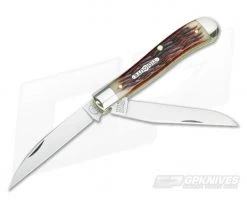 Tidioute Cutlery #48 Improved Trapper Antique Amber Bone