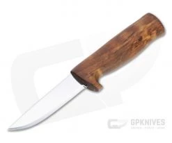 Helle Knives Fossekallen Laminated Stainless Curly Birch Fixed Blade Knife