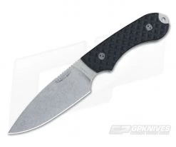 Bradford Knives Guardian4 PHT Flat Grind Black G10 Stonewash 3V
