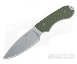 Bradford Knives Guardian4 PHT Flat Grind Green G10 Stonewash 3V