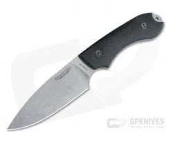 Bradford Knives Guardian4 Full Flat Grind 3D Black Micarta Stonewashed 3V Fixed Blade Knife