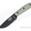 ESEE 4HM-B Black Plain Edge Rounded Handle Brown Leather Sheath