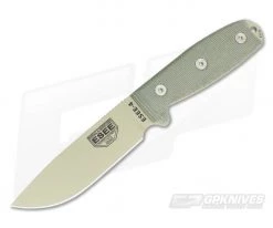 ESEE 4 Desert Tan Plain Edge Green Sheath