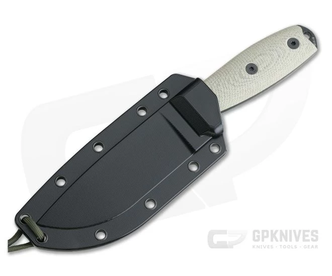 ESEE 4 Black Blade 3D Green Canvas Micarta Handles Fixed Blade 4PB-017 2 ESEE 4 Black Blade 3D Green Canvas Micarta Handles Fixed Blade 4PB-017 - Image 2
