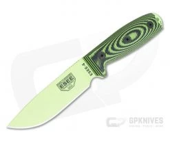 ESEE 4 Venom Green Blade 3D Neon Green/Black G10 Handles Fixed Blade 4PVG-007