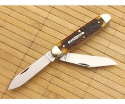 Tidioute Cutlery #54 Big Jack Chestnut Worm Groove Bone