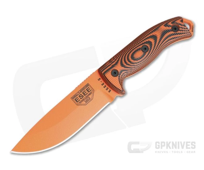 ESEE 5 Orange Blade 3D Orange/Black G10 Handles Fixed Blade 5POR-006 1 ESEE 5 Orange Blade 3D Orange/Black G10 Handles Fixed Blade 5POR-006