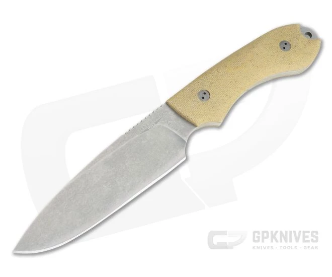 Bradford Guardian5 Sabre Ground Stonewashed 3V 3D Natural Canvas Micarta Fixed Blade 1 Bradford Guardian5 Sabre Ground Stonewashed 3V 3D Natural Canvas Micarta Fixed Blade