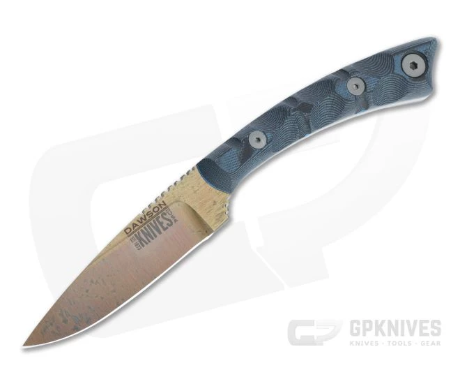 Dawson Knives Angler Arizona Copper 3V Blue/Black G10 Fixed Blade 1 Dawson Knives Angler Arizona Copper 3V Blue/Black G10 Fixed Blade