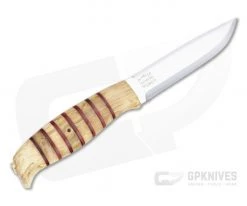 Helle Knives JS 2022 Limited Edition Stacked Red Leather Curly Birch Fixed Blade Knife -Camping Knives best sale 676 js 3