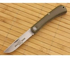 Farm and Field Tool Bullnose Work Knife Green Linen Micarta