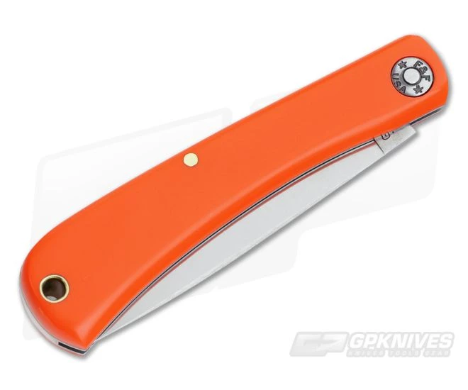 Farm and Field Tool Bullnose Work Knife Orange Delrin 2017 2 Farm and Field Tool Bullnose Work Knife Orange Delrin 2017 - Image 2