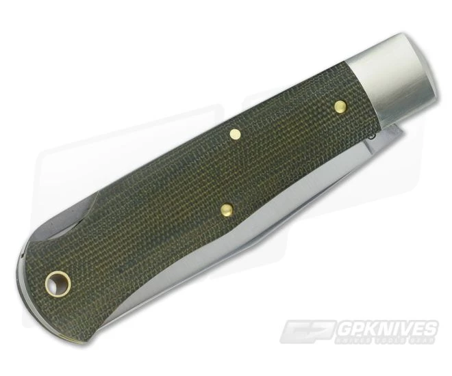 Tidioute Cutlery #72 Cody Scout Green Canvas Micarta 2 Tidioute Cutlery #72 Cody Scout Green Canvas Micarta - Image 2