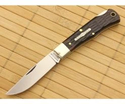 Tidioute #83LB Tascosa Little Lock Back Purple Sage Bone Clip Point