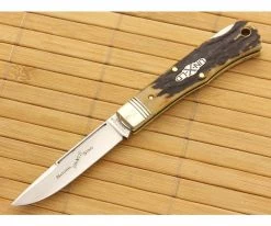 Northfield #83LB Drop Pt Tascosa Natural Stag Serialized