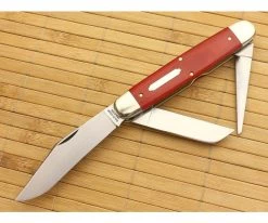 Tidioute #98 Texas Cattle Knife Red Linen Micarta