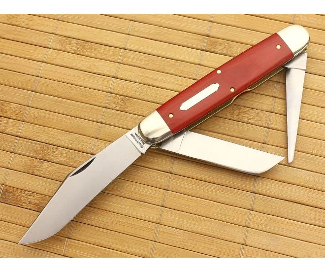 Tidioute #98 Texas Cattle Knife Red Linen Micarta 1 Tidioute #98 Texas Cattle Knife Red Linen Micarta