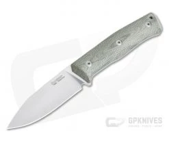 LionSteel B35 Green Canvas Micarta Flat Ground Sleipner Bushcraft Fixed Blade