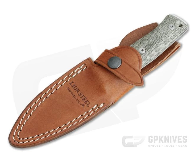 LionSteel B35 Green Canvas Micarta Flat Ground Sleipner Bushcraft Fixed Blade 2 LionSteel B35 Green Canvas Micarta Flat Ground Sleipner Bushcraft Fixed Blade - Image 2