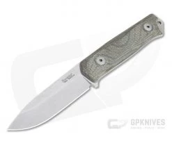 LionSteel B41 Bushcraft Green Canvas Micarta Sleipner Steel Fixed Blade
