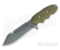 TOPS Knives Backpacker's Bowie Green Canvas Micarta Fixed Blade BPB-01