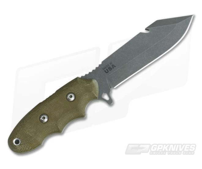 TOPS Knives Backpacker's Bowie Green Canvas Micarta Fixed Blade BPB-01 3 TOPS Knives Backpacker's Bowie Green Canvas Micarta Fixed Blade BPB-01 - Image 3