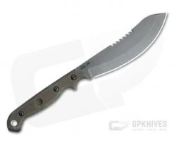 TOPS Knives Brush Wolf Skinner Acid Rain 1095 Green Canvas Micarta Fixed Blade -Camping Knives best sale bwlf 01 3