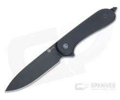 CIVIVI Fixed Blade Elementum Black Stonewashed D2 Flat Black G10 Knife C2105A