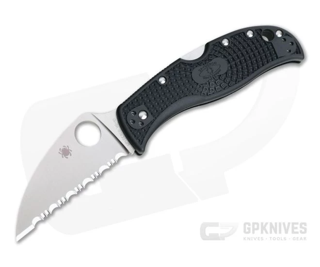 Spyderco RockJumper Wharncliffe Lightweight Black FRN Serrated VG-10 C254SBK 1 Spyderco RockJumper Wharncliffe Lightweight Black FRN Serrated VG-10 C254SBK