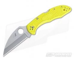 Spyderco Salt 2 Wharncliffe Plain H1 Yellow FRN Back Lock Folder C88PWCYL2