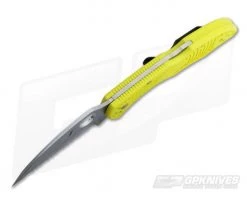 Spyderco Salt 2 Wharncliffe Serrated H1 Yellow FRN Back Lock Folder C88SWCYL2 -Camping Knives best sale c88swcyl2 3 1