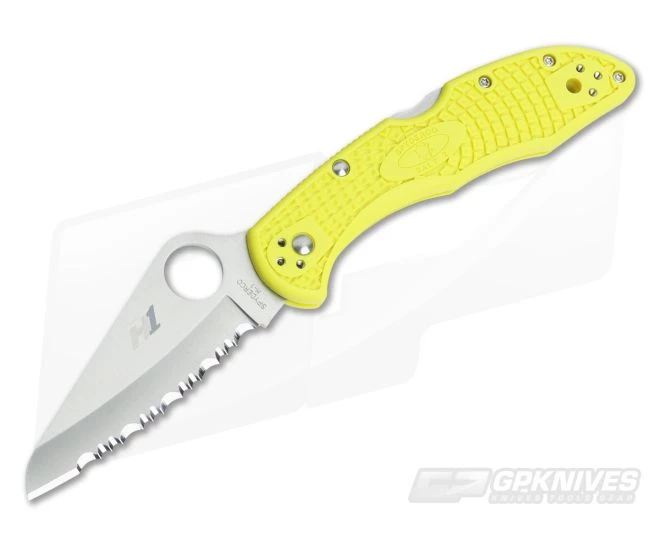 Spyderco Salt 2 Serrated H1 Yellow FRN Back Lock Folder C88SYL2 1 Spyderco Salt 2 Serrated H1 Yellow FRN Back Lock Folder C88SYL2