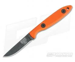ESEE Knives Camp Lore CR2.5 Orange G10 Black Oxide 1095 Leather Sheath